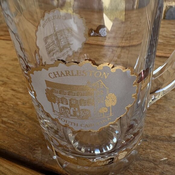 Culver Glass 22k Gold Charleston South Carolina Beer Mug - Picture 6 of 11